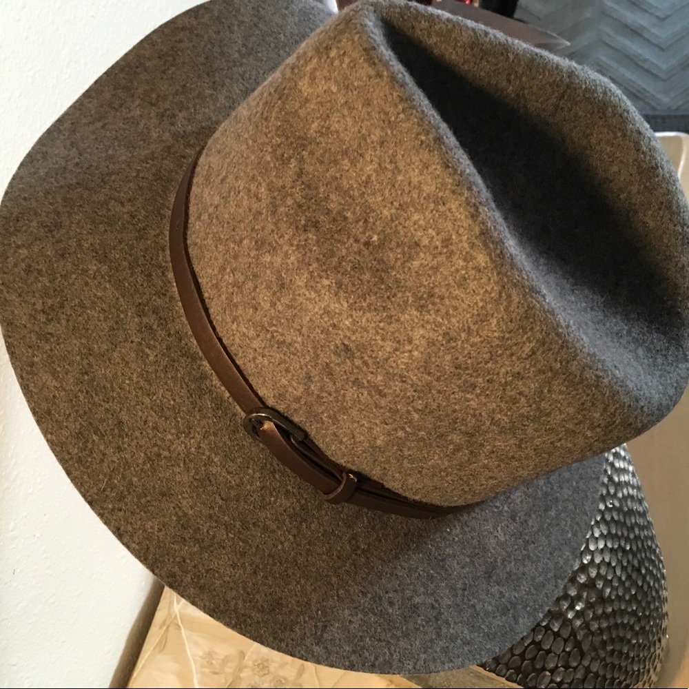SOLE SOCIETY CHARCOAL WOOL FELT HAT, NWOT